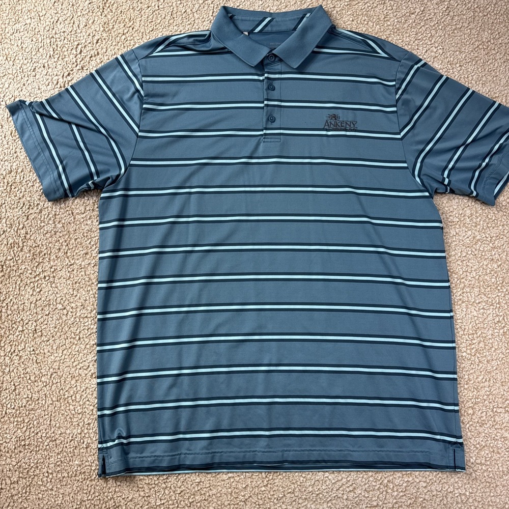 CALLAWAY MENS OPTI-DRI GOLF POLO SHIRT Blue Stripe XXL 2XL Stretch Performance